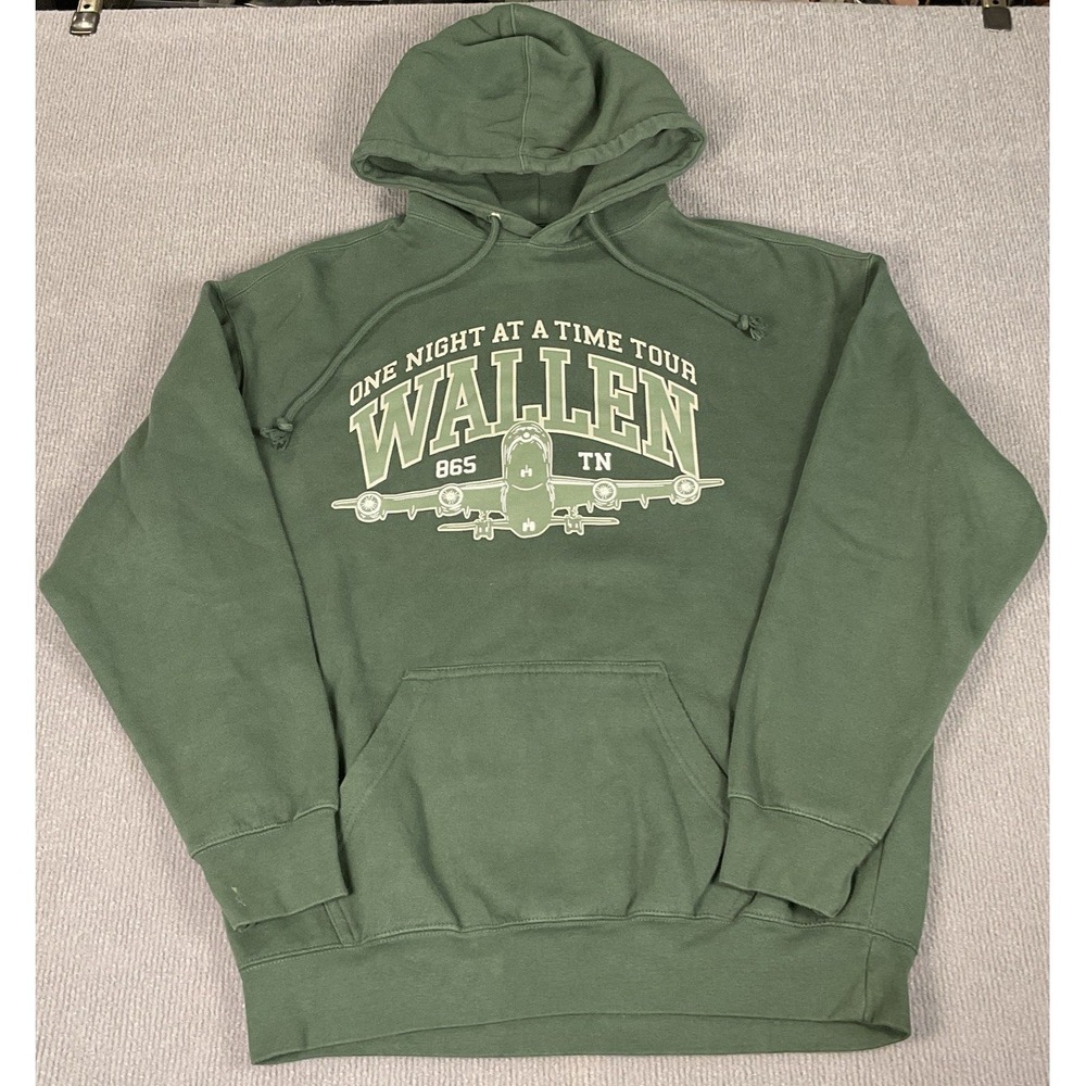 Morgan Wallen 2024 Tour Sweatshirt Men's Large Green Hoodie Pullover Merch